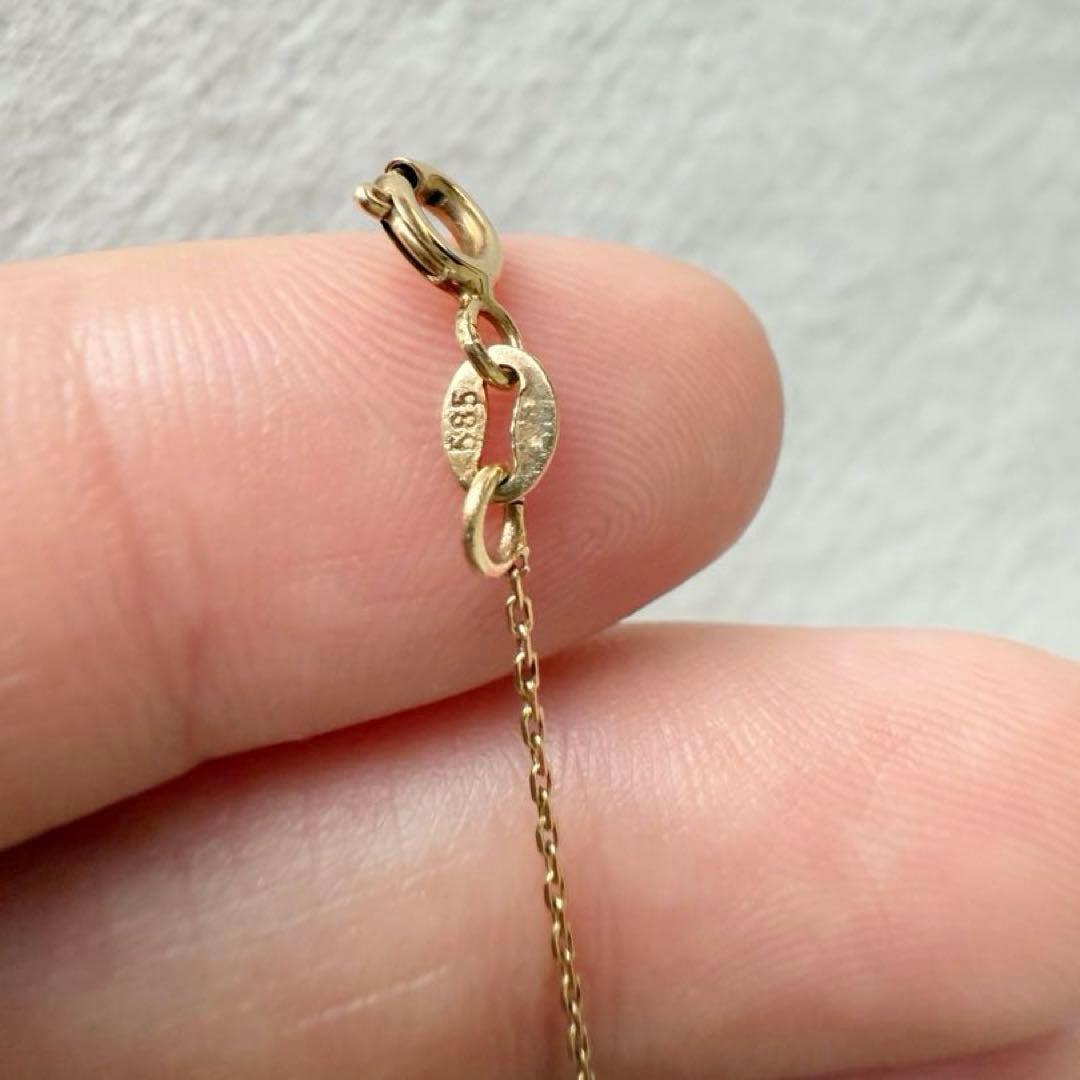 トルコ製 14Kゴールド ブルーアイ ブレスレット 極細チェーン