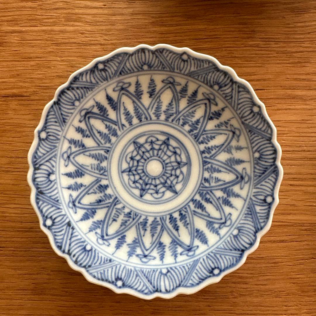 九谷焼　九谷寿楽　嶋田壽楽　嶋田寿楽　上手染付　手書き　豆皿 5客