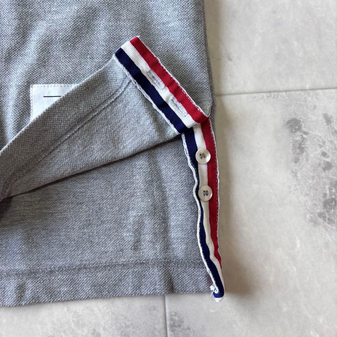 【超希少】トムブラウン トリコロール 半袖ポロシャツ カノコ 3 グレー