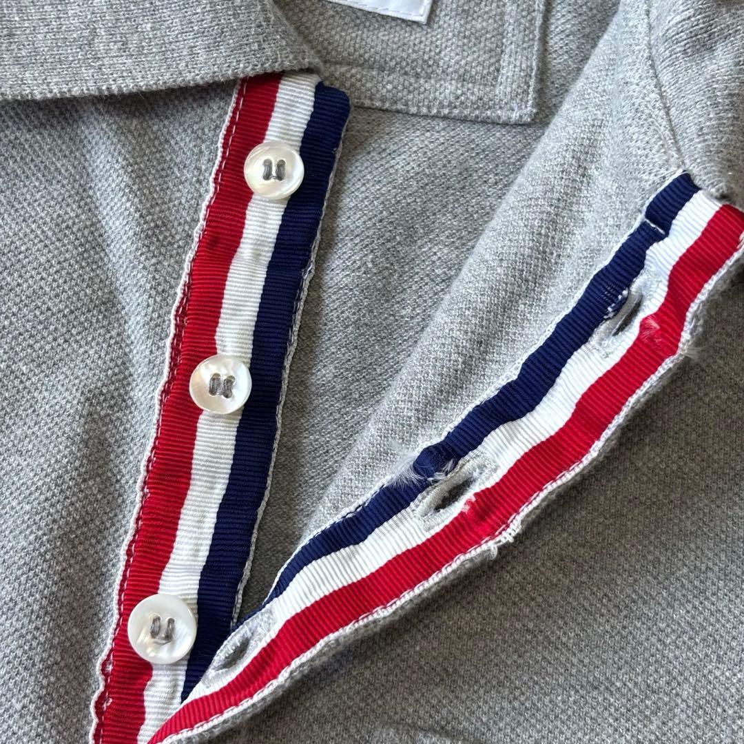 【超希少】トムブラウン トリコロール 半袖ポロシャツ カノコ 3 グレー