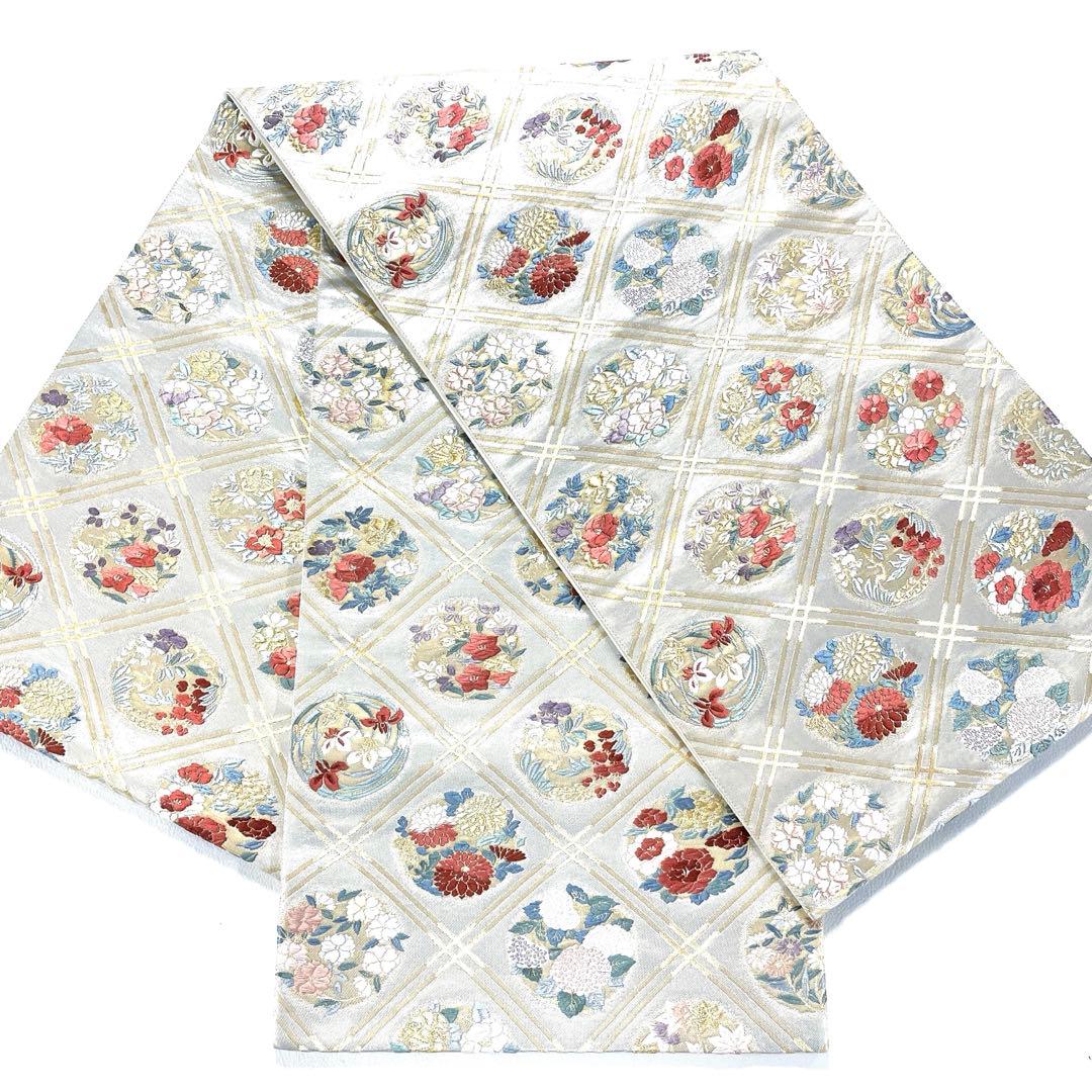 専用帯5916 5940 二点セット●高級 正絹 格天井絵紋 六通 袋帯