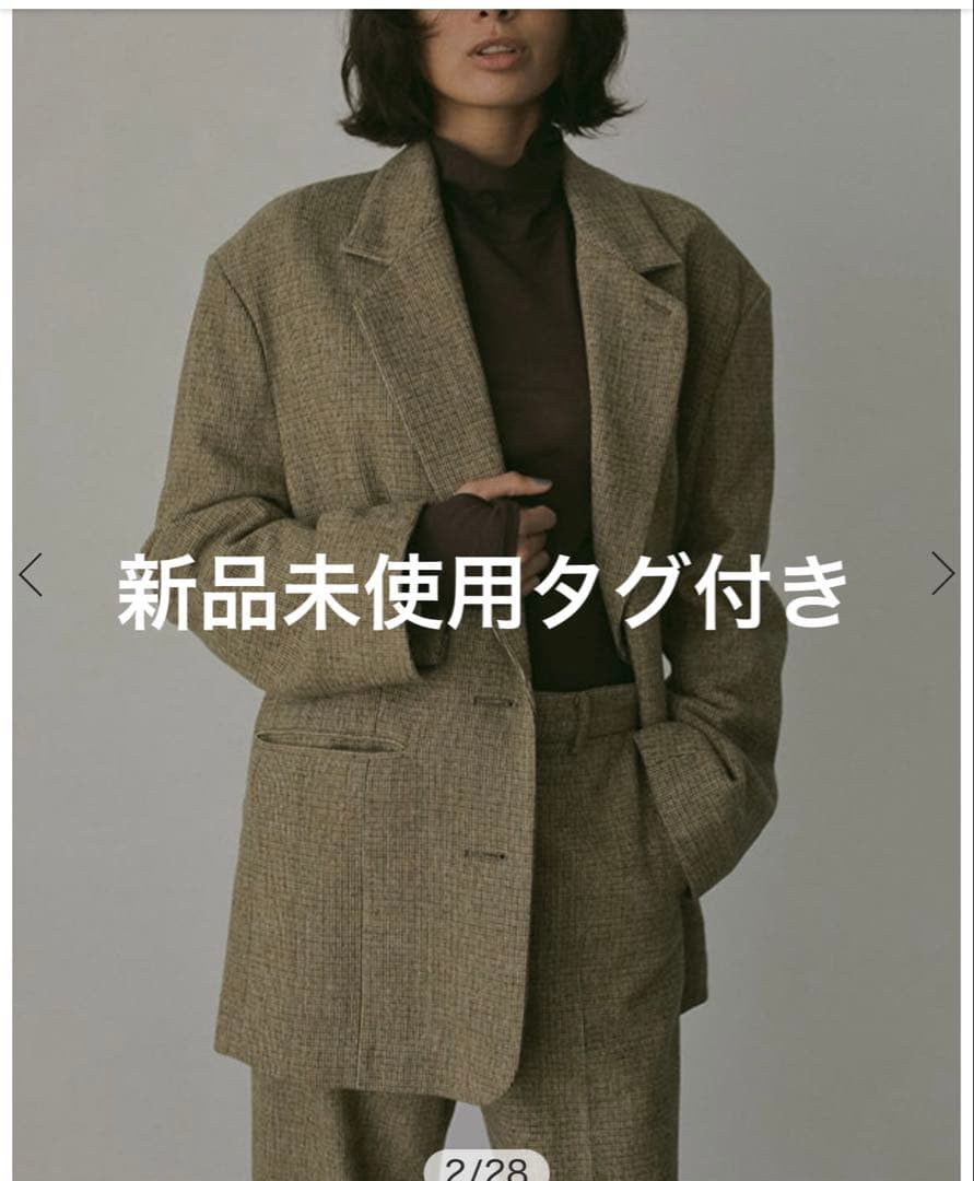 【新品未使用タグ付き】チェックツィードテーラージャケット　etretokyo