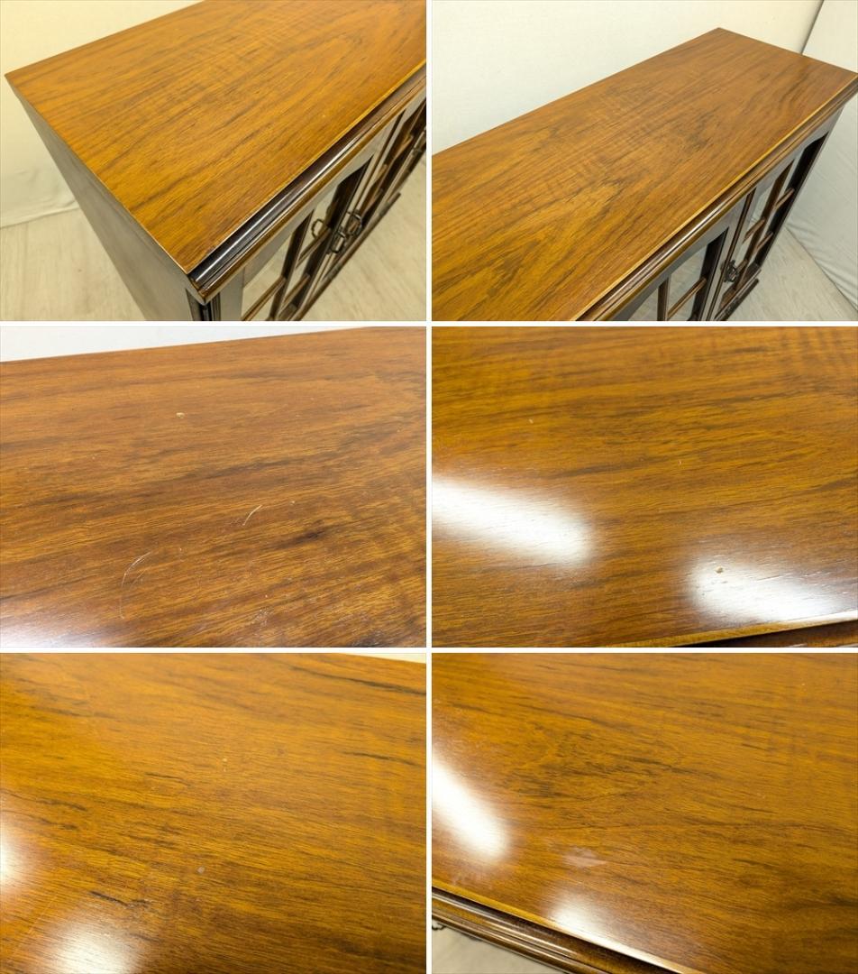 カリモク　コロニアル　天然木　サイドボード　リビングボード　キャビネット　飾り棚