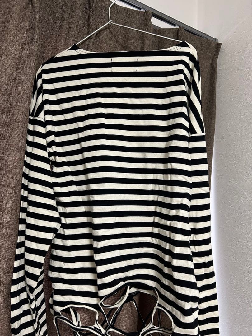 GRANCY 黒白ストライプ オーバーサイズカットソー