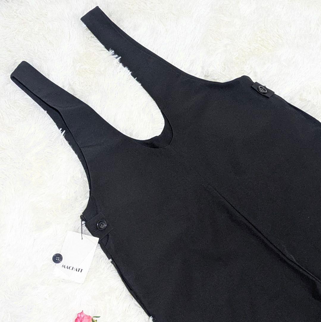 新品タグ付き✨マチャット　Uネックオールインワンサロペット　ブラック大きいサイズ