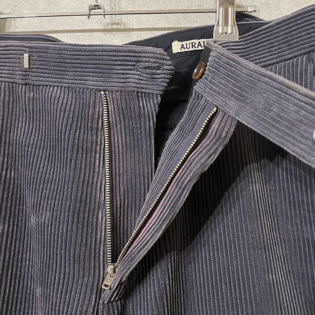 AURALEE ウォッシュドコーデュロイテーパードスラックス パンツ