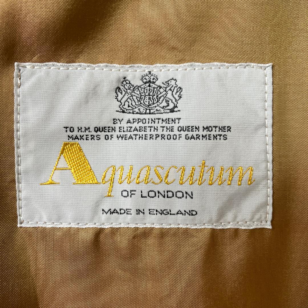 A M 英国製 アクアスキュータム チェックライナー付ステンカラーコート