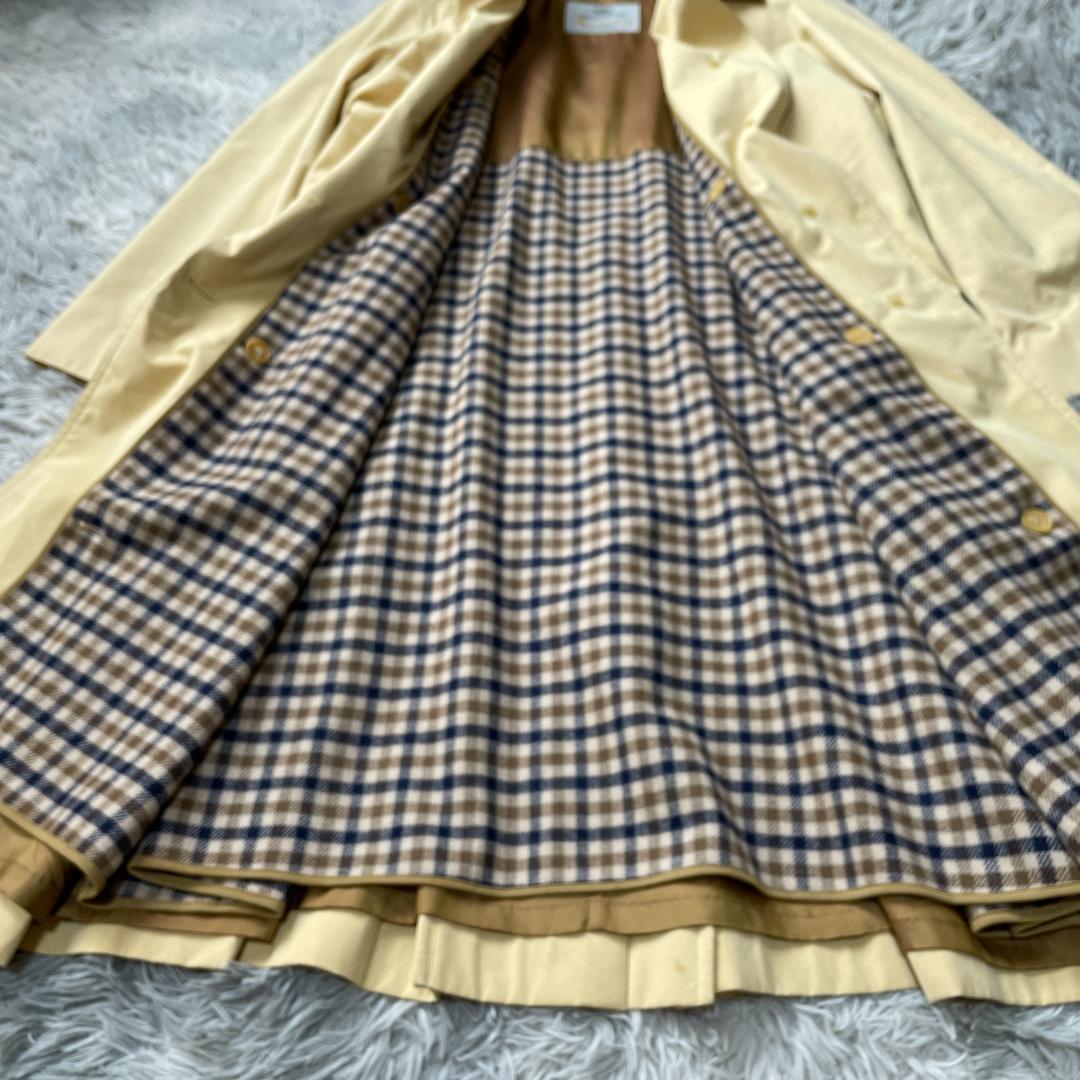 A M 英国製 アクアスキュータム チェックライナー付ステンカラーコート