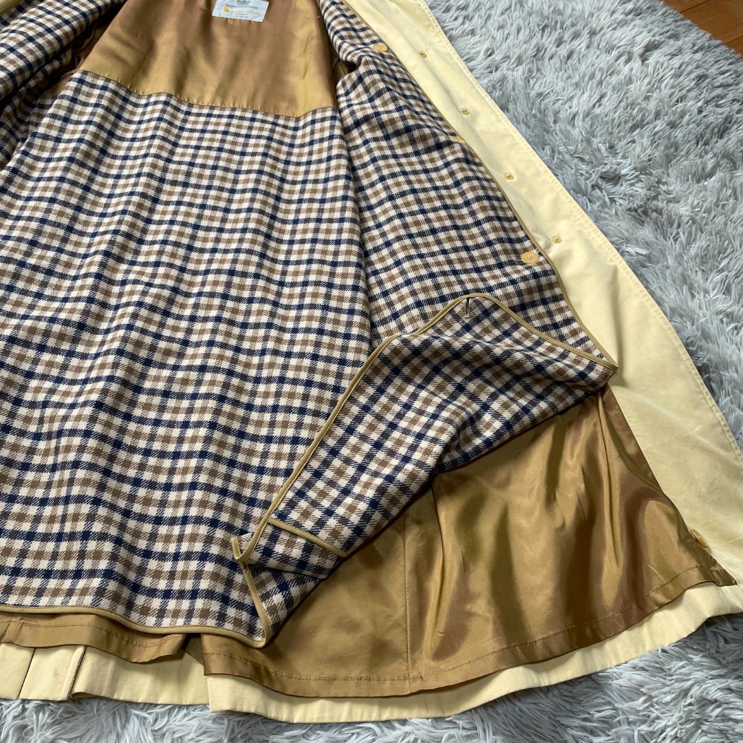 A M 英国製 アクアスキュータム チェックライナー付ステンカラーコート