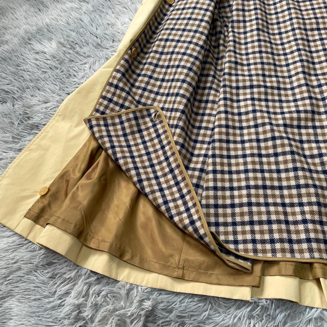 A M 英国製 アクアスキュータム チェックライナー付ステンカラーコート