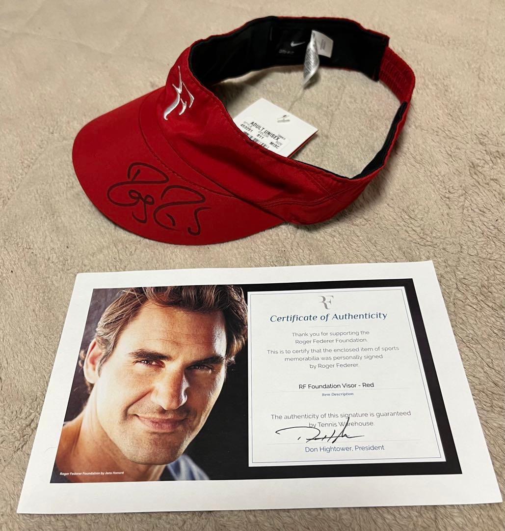 記念グッズ NIKE RF FOUNDATION AUTOGRAPH VISOR RED