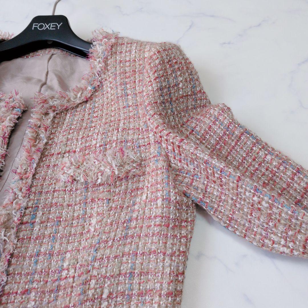 美品✨️ANAYI アナイ ノーカラージャケット ツイード ウール混 36