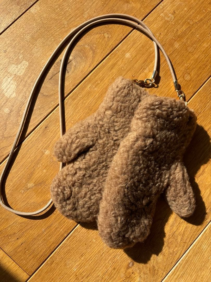 極美品 白タグ マックスマーラ テディベア ミトン ファー 手袋 キャメル SM