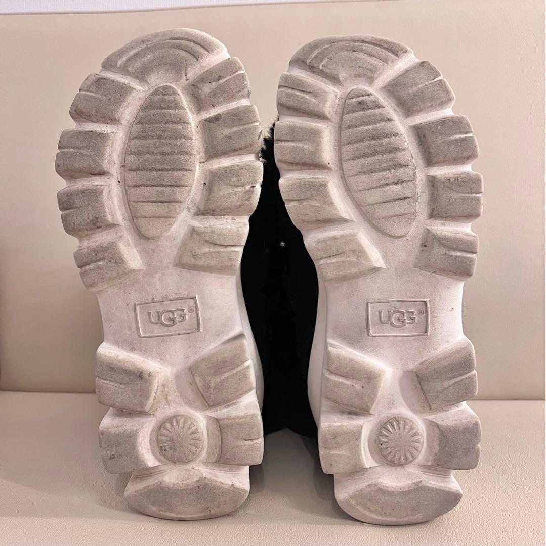plum☆様　UGG ボアブーツ 24 24.5 ブラック ファー 防寒 防水