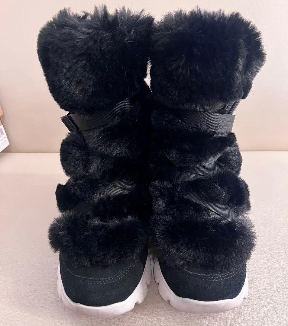 plum☆様　UGG ボアブーツ 24 24.5 ブラック ファー 防寒 防水