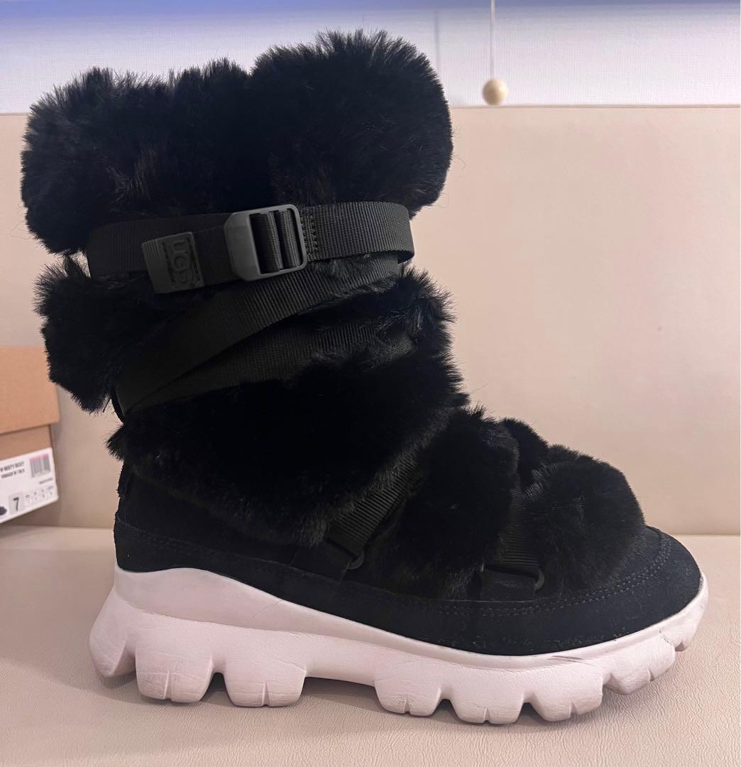 plum☆様　UGG ボアブーツ 24 24.5 ブラック ファー 防寒 防水