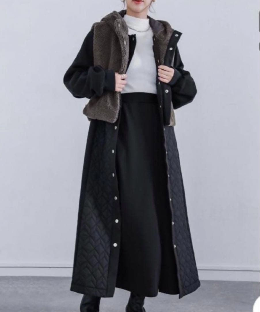 セール❤️【新品】kOhAKUコハク コート&ベスト〈2〉LL3L 可愛い♥︎黒系