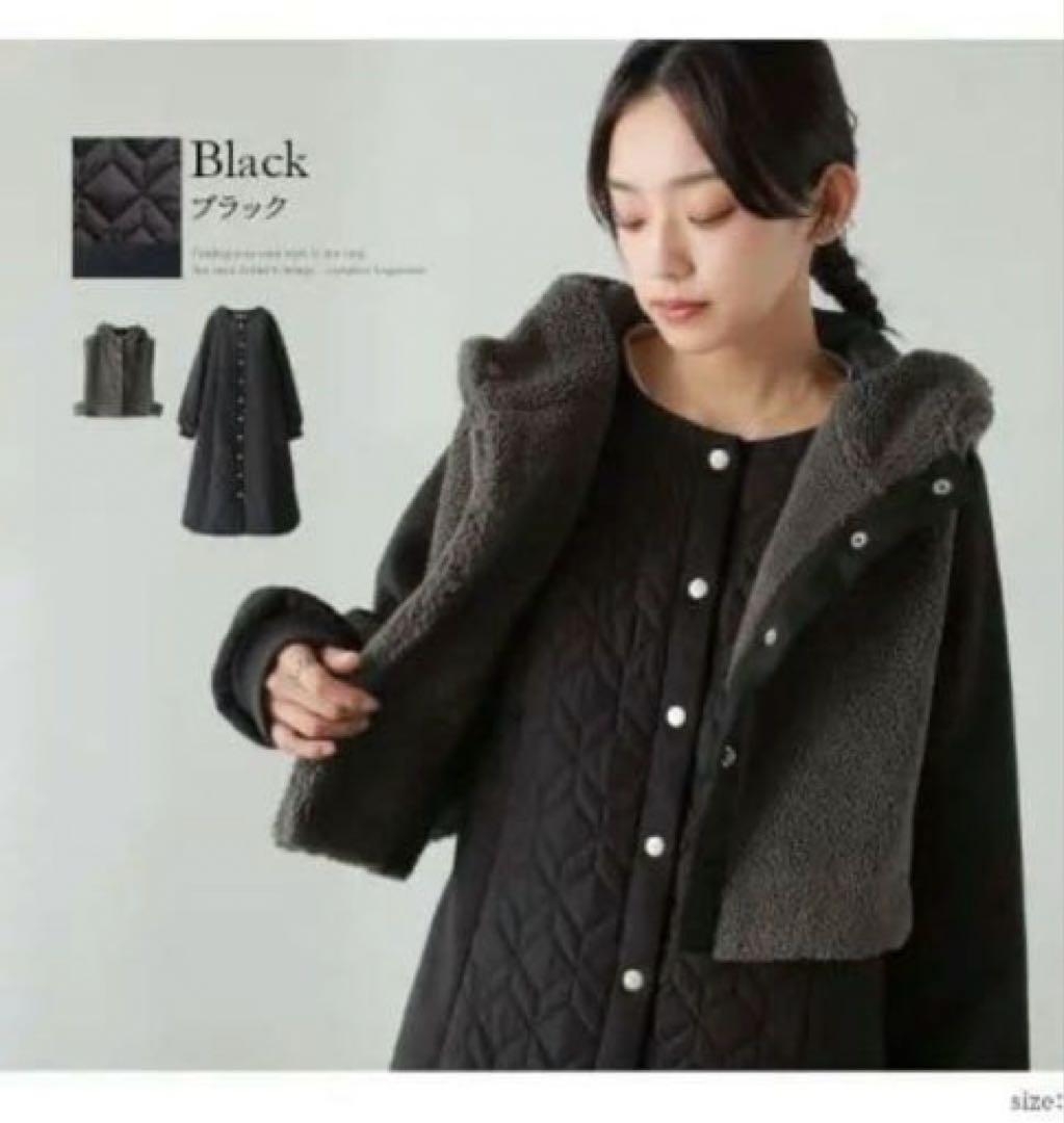 セール❤️【新品】kOhAKUコハク コート&ベスト〈2〉LL3L 可愛い♥︎黒系