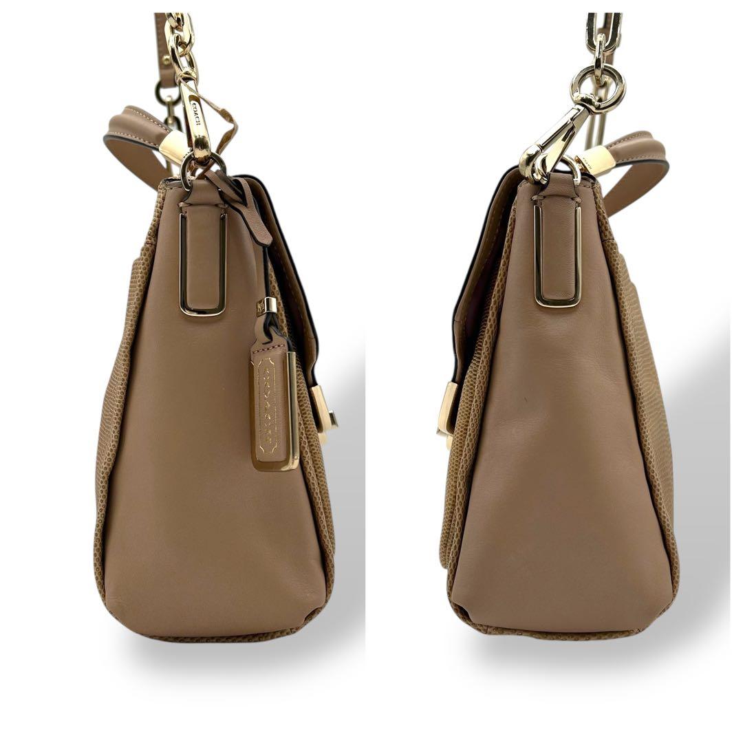 【極美品】COACH　コーチ　2way ハンドバッグ　ショルダー　ターンロック