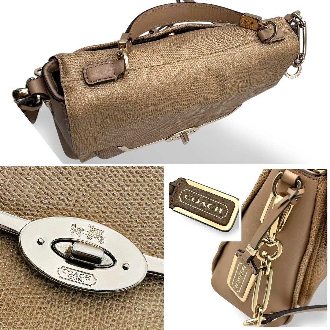 【極美品】COACH　コーチ　2way ハンドバッグ　ショルダー　ターンロック