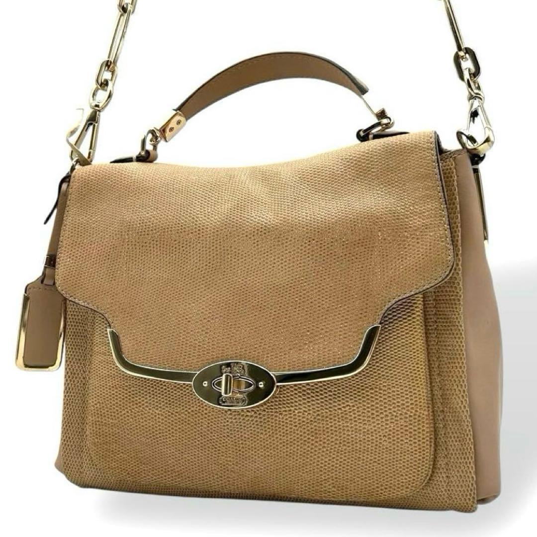 【極美品】COACH　コーチ　2way ハンドバッグ　ショルダー　ターンロック
