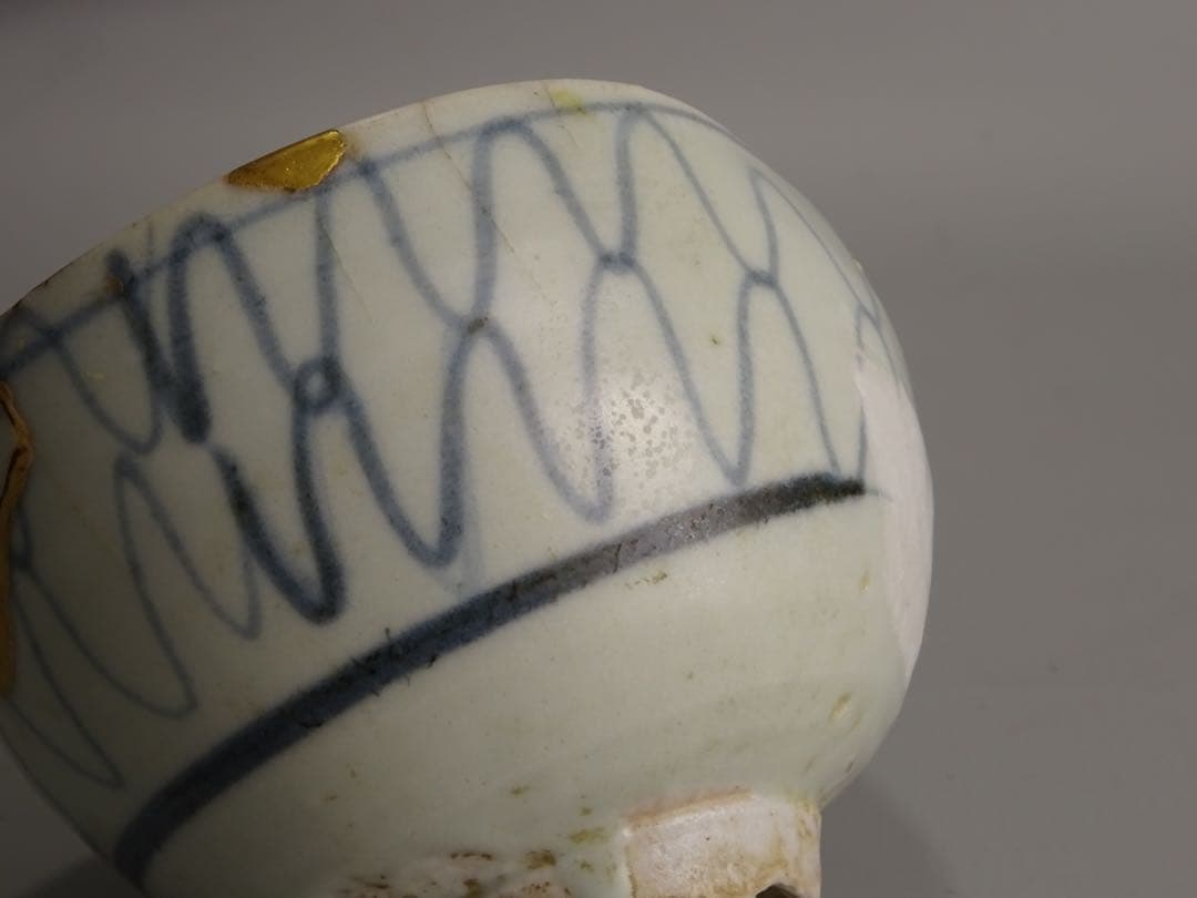 江戸時代　前期　初期伊万里　染付　網手　小碗　箱付　茶碗　酒器　片口としても