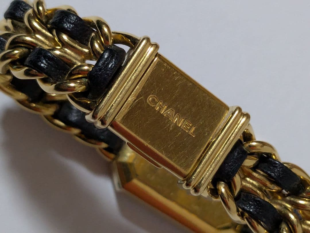 美品　CHANEL　プルミエールＬ ゴールド×ブラック レディース　腕時計
