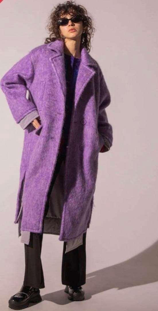 アウラアイラ 2023 パープルチェスターコート　未使用品