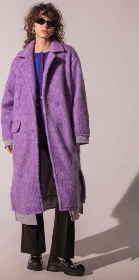 アウラアイラ 2023 パープルチェスターコート　未使用品