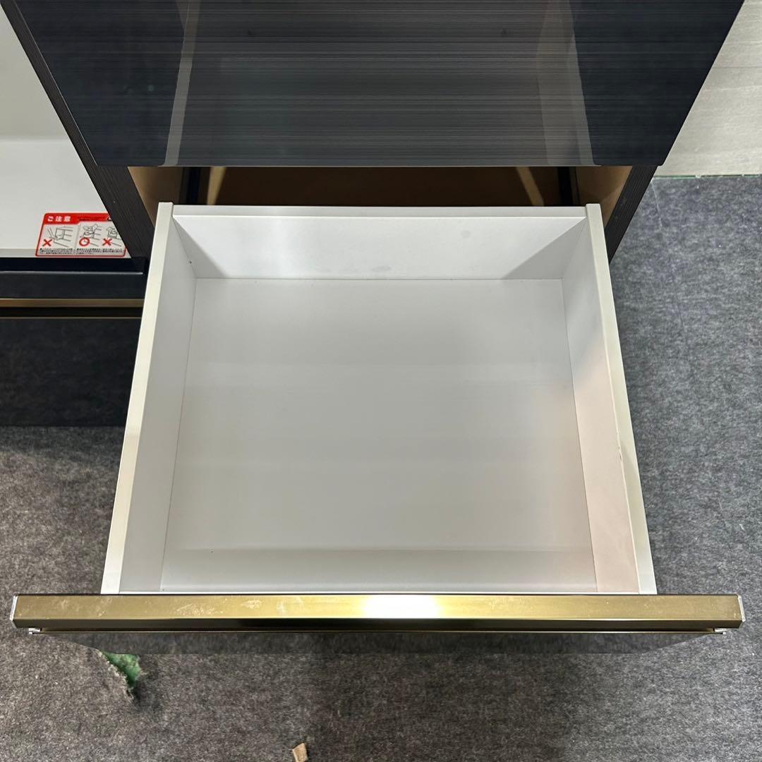 食器棚 キッチンボード 幅92cm ダラス オープンボード ブラック d3868