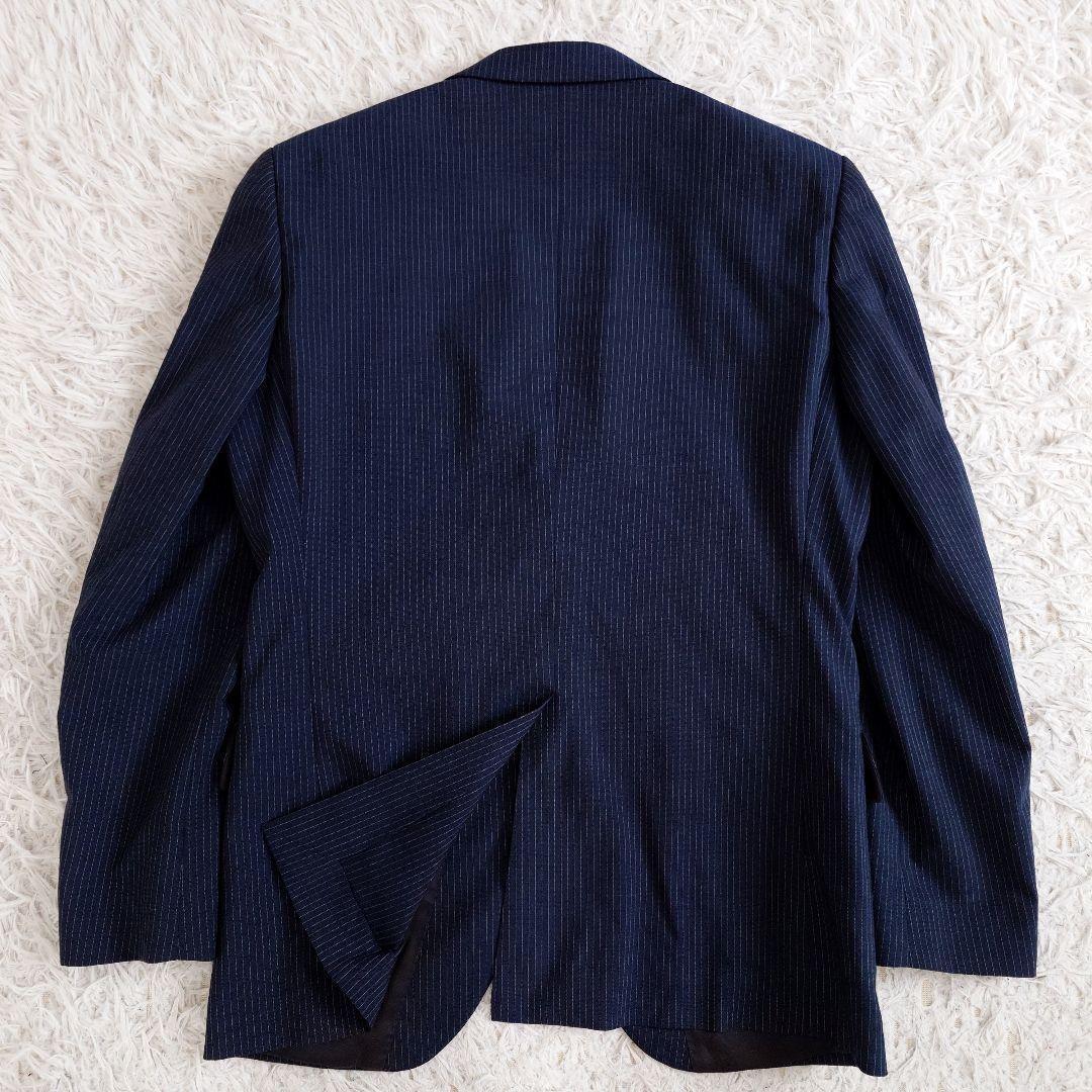 ジャーナルワークス　スリーピーススーツ　ネイビー　ストライプ　Y5　細身　M相当