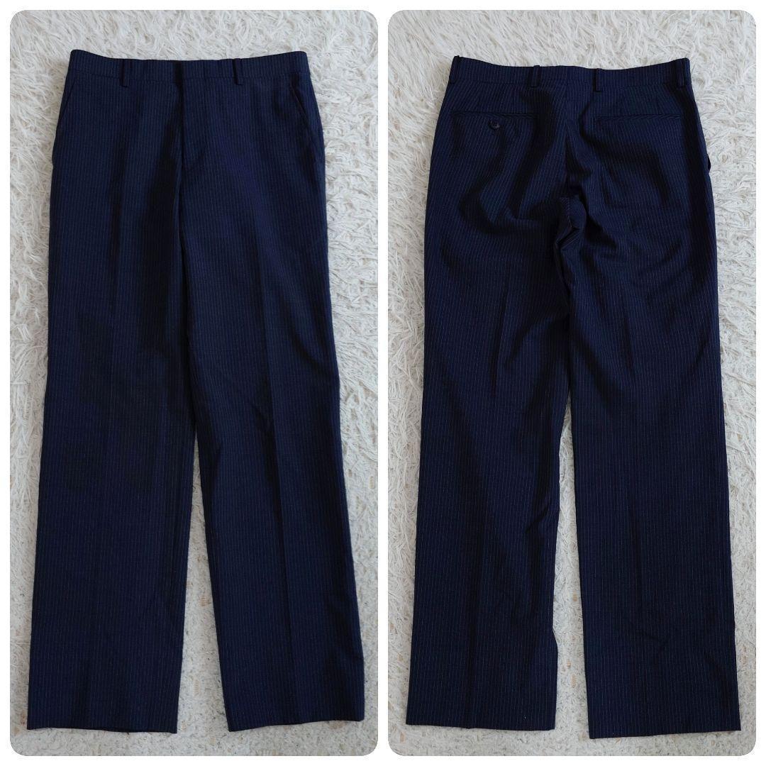 ジャーナルワークス　スリーピーススーツ　ネイビー　ストライプ　Y5　細身　M相当