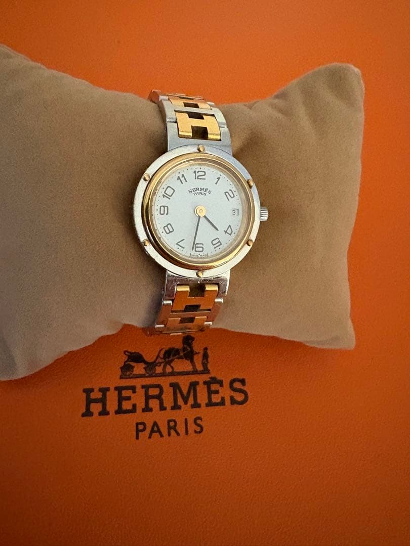 エルメス時計/極美品クリッパー/電池交換済み/新品仕上げ正常稼働品/レディース