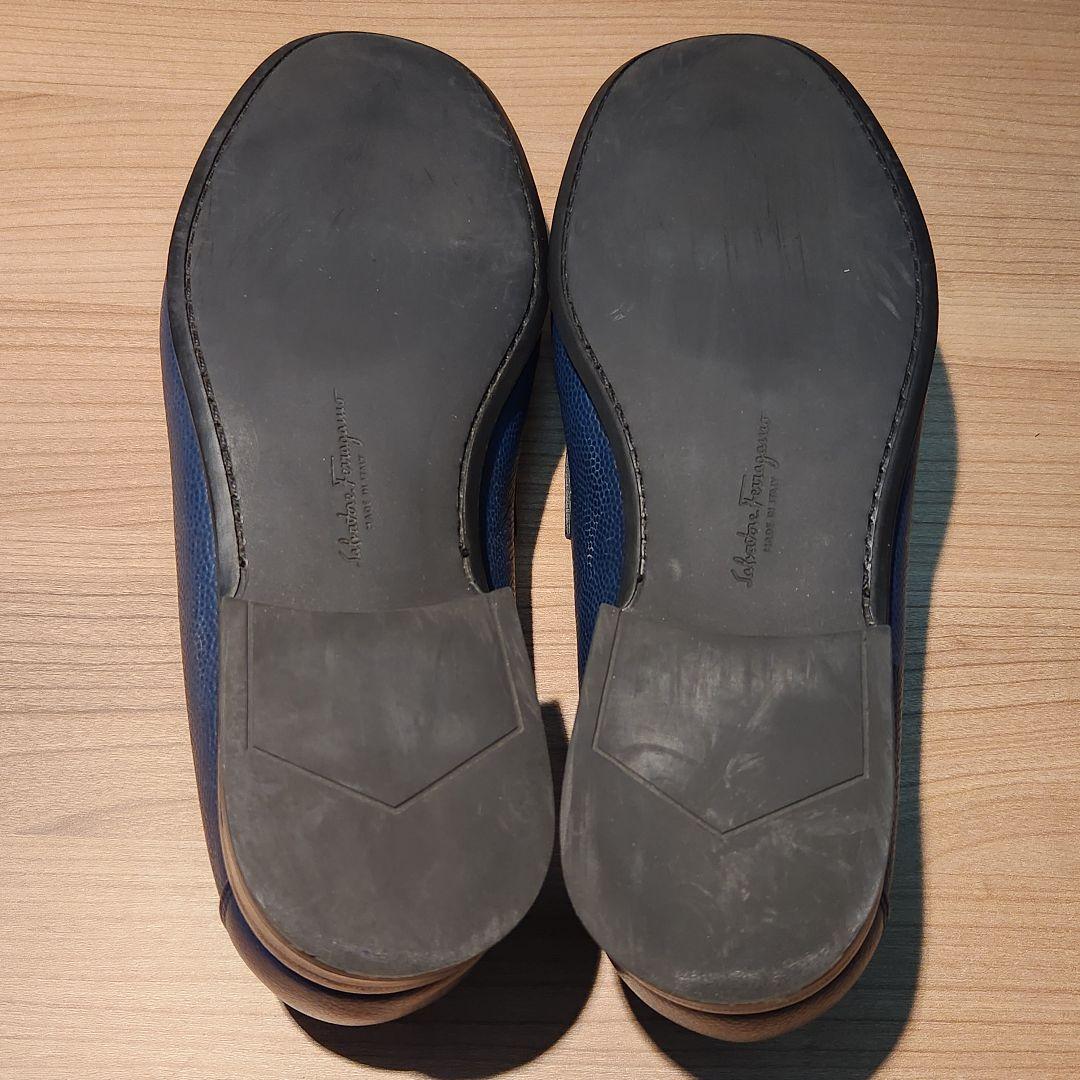 FERRAGAMO ネイビー ローファー 26cm