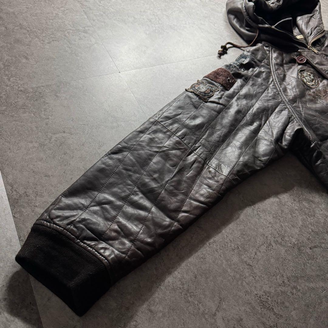 【90s vintage】フライトジャケット　n2b 3L レザー　短丈　Y2K