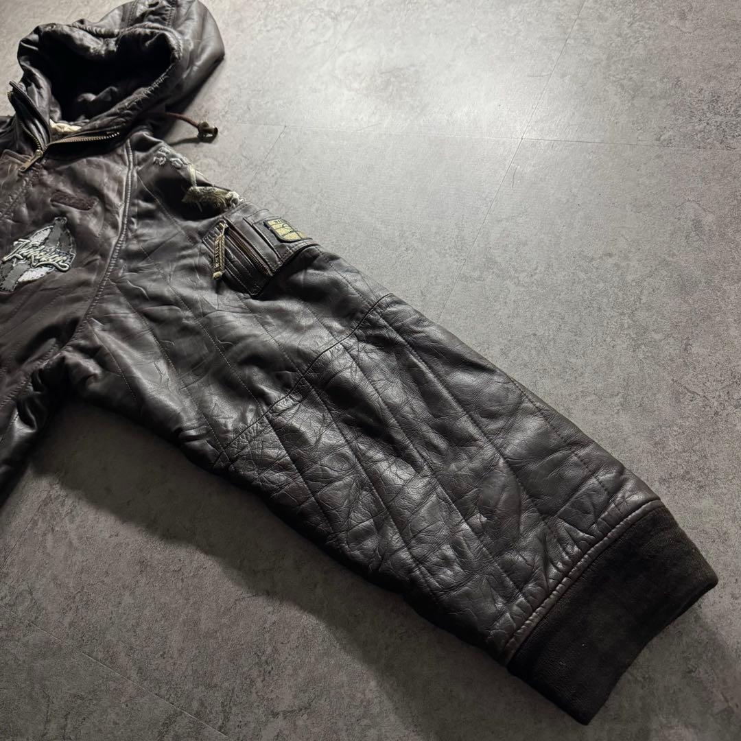 【90s vintage】フライトジャケット　n2b 3L レザー　短丈　Y2K