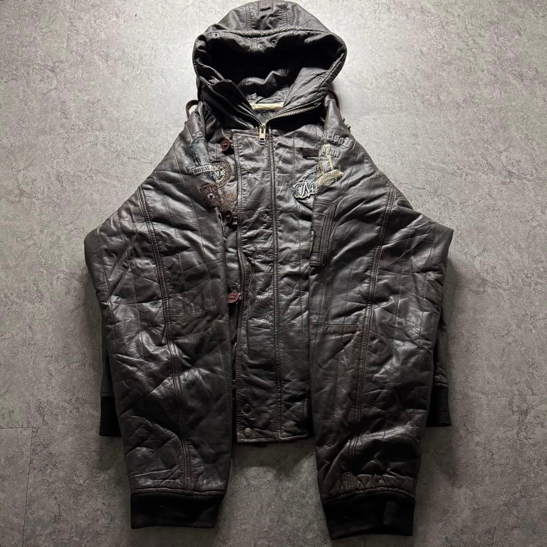 【90s vintage】フライトジャケット　n2b 3L レザー　短丈　Y2K