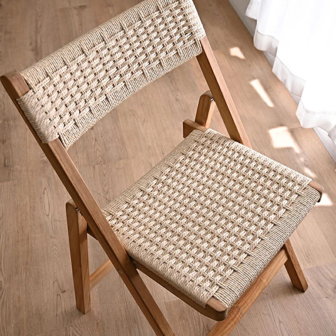 KAGLAB ペーパーコード×チーク材(ソープ仕上げ) 折りたたみチェア