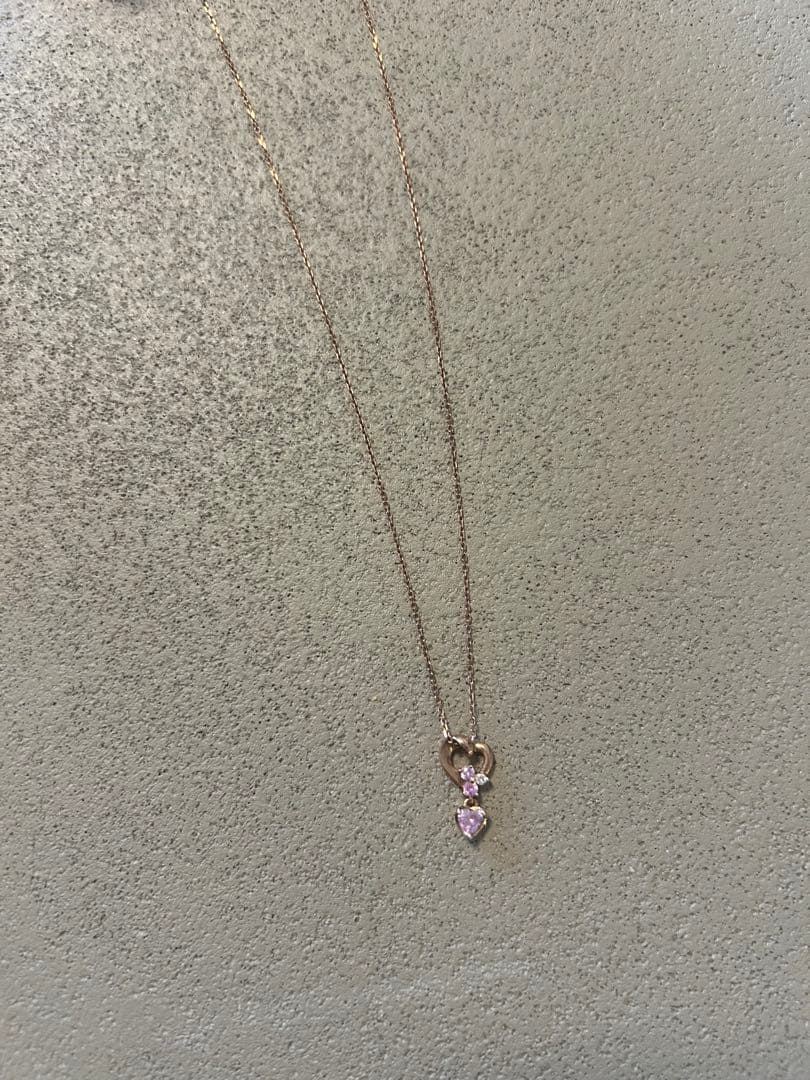 4°C k10 サファイア ハート ネックレス