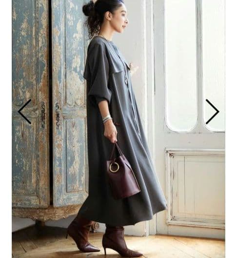 【極美品】オアーノ　ダブルヨーク　ワンピース　ロング　ベルト　トール