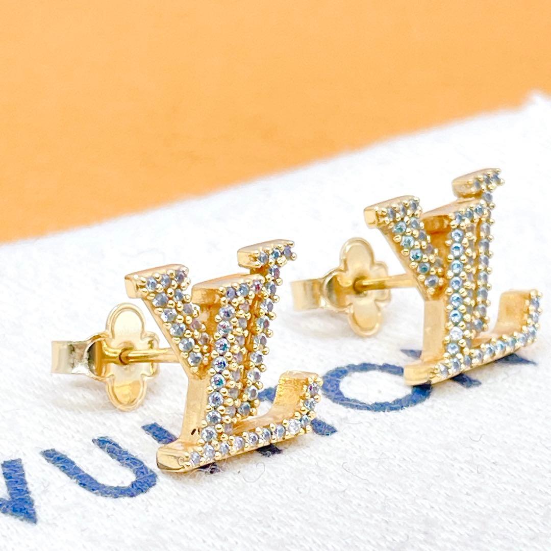 LOUIS VUITTON ピアス　アイコニック　ストラス　ストーン　ゴールド