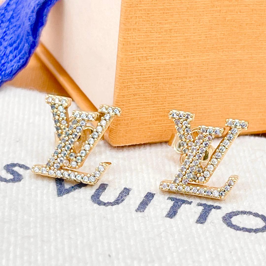 LOUIS VUITTON ピアス　アイコニック　ストラス　ストーン　ゴールド