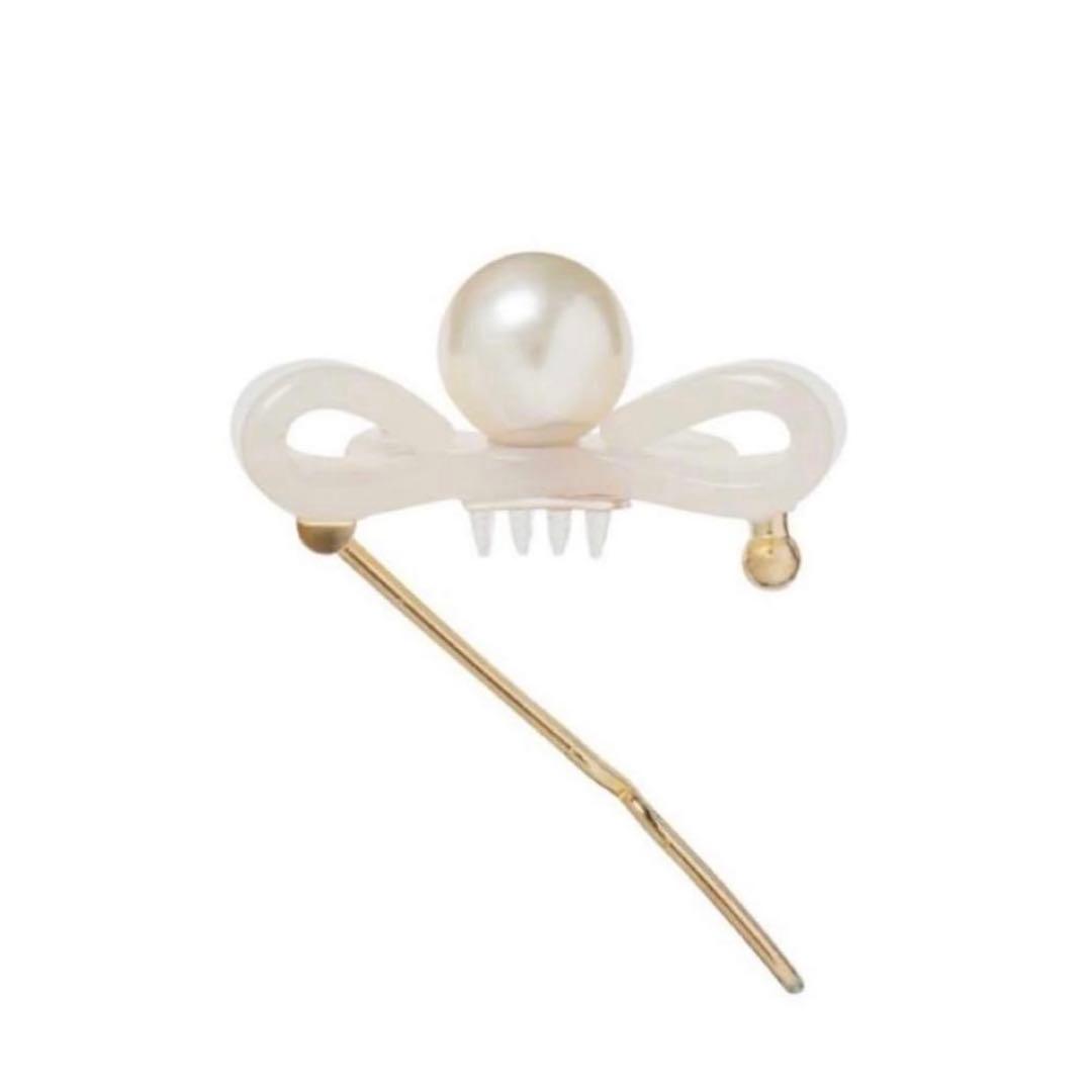 新品 ALEXANDRE DE PARIS リボン パール ボールピン