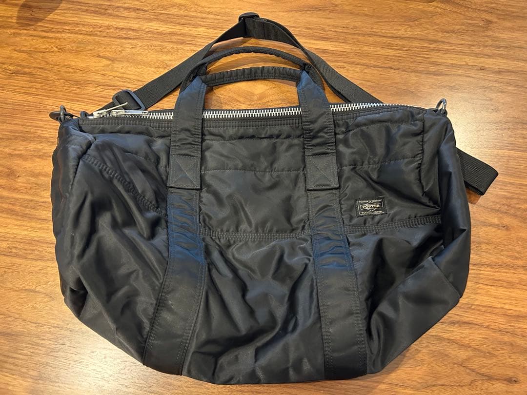 吉田カバン　PORTER ポーター　黒 ナイロン ドラムバッグ