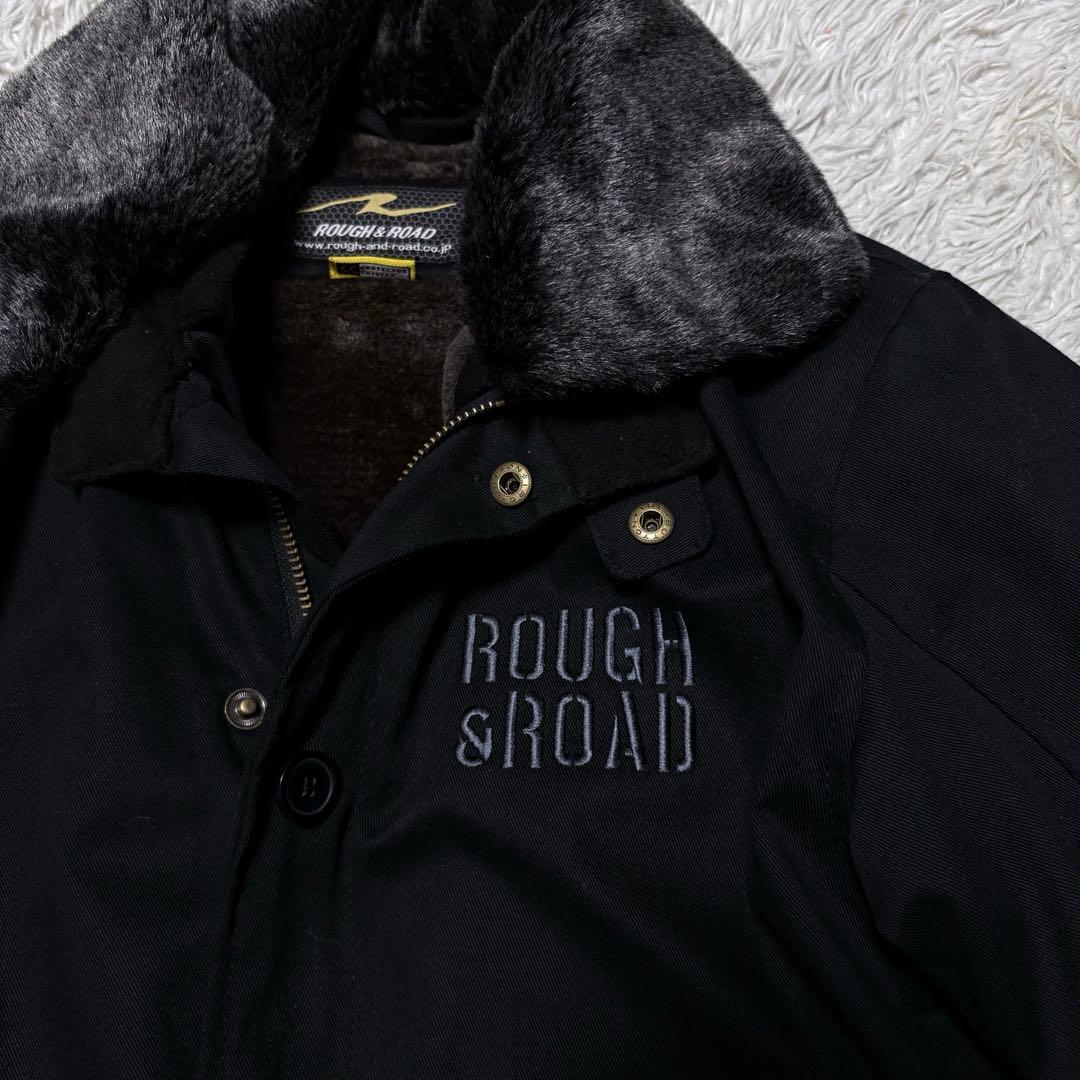 【未使用級】ラフ&ロード　ライダースジャケット　ファー裏地　刺繍　ブラック