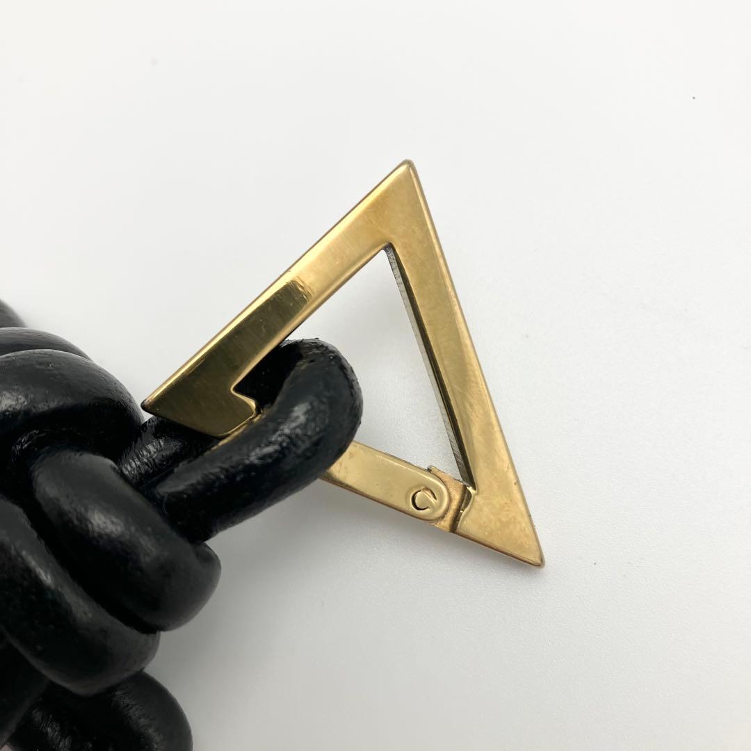 ボッテガ キーリング キーホルダー トライアングル リング ゴールド金具 黒