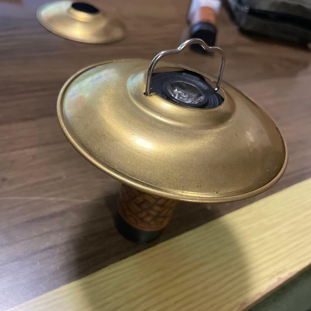 NATURA LEDライト　LEDランタン レザーカバー　真鍮シェード