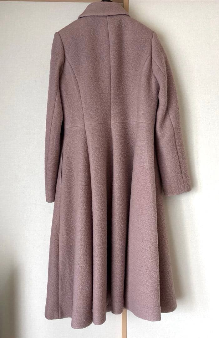 SO CLOSE ピンクベージュのウール混合ロングコート Ｌサイズ