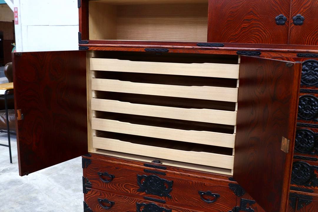 GMHN328○岩谷堂箪笥 和茶箪笥 整理箪笥 最高級 伝統工芸 箪笥 欅材 和