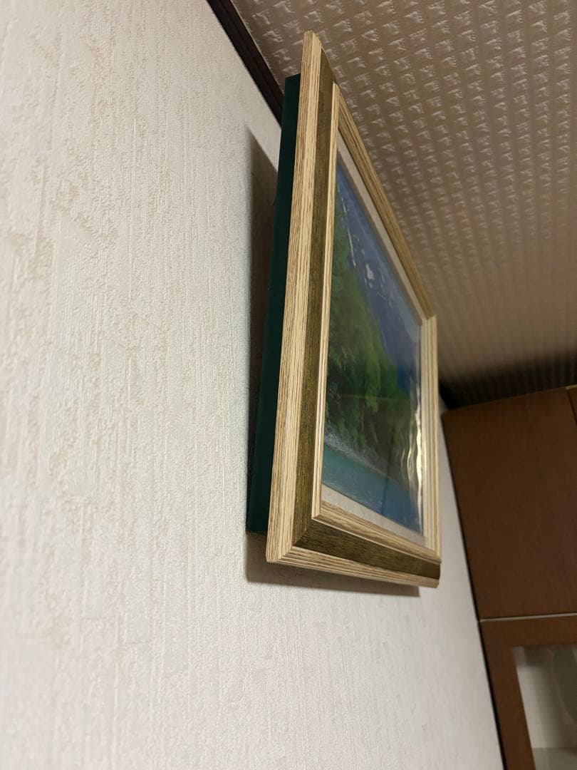 山と湖の風景画 中サイズ 木製フレーム